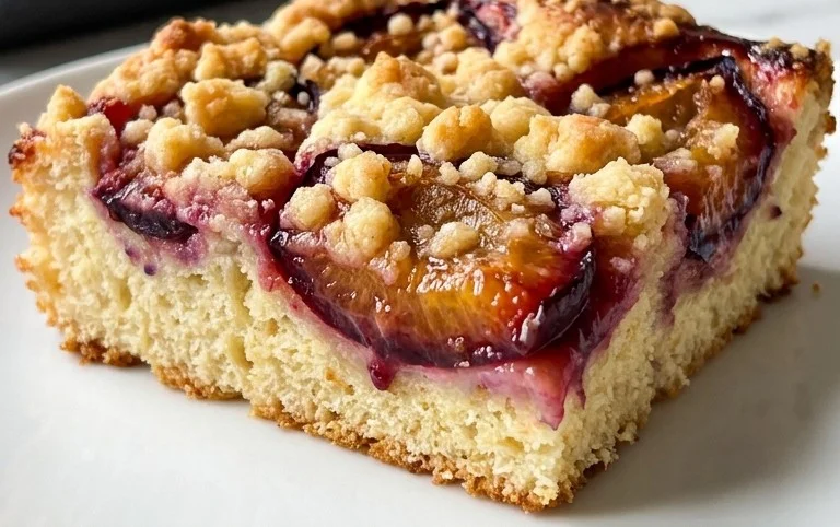 Pflaumenkuchen vom Blech mit Butterstreuseln