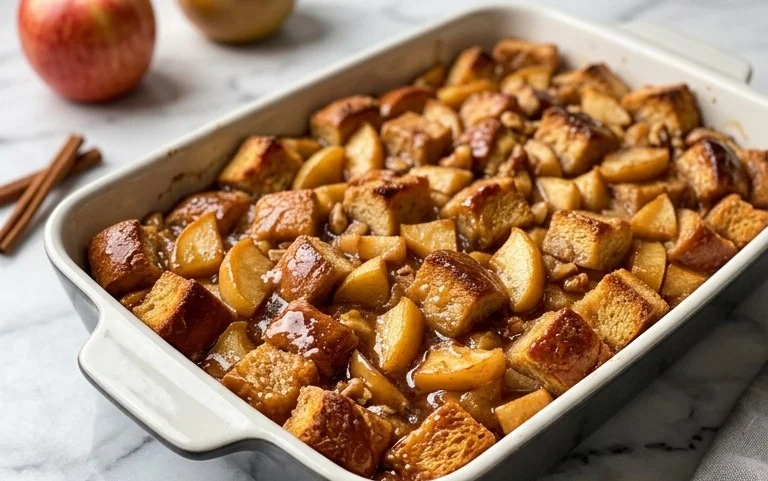 Apfelkuchen-Brotpudding: Tröstliches Dessert, das Erinnerungen weckt
