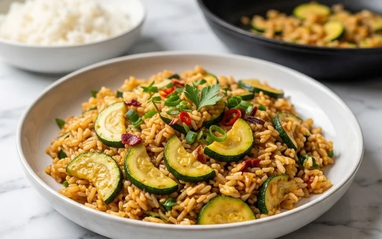 Sommerliche Zucchini-Reis-Pfanne: Schnell & köstlich
