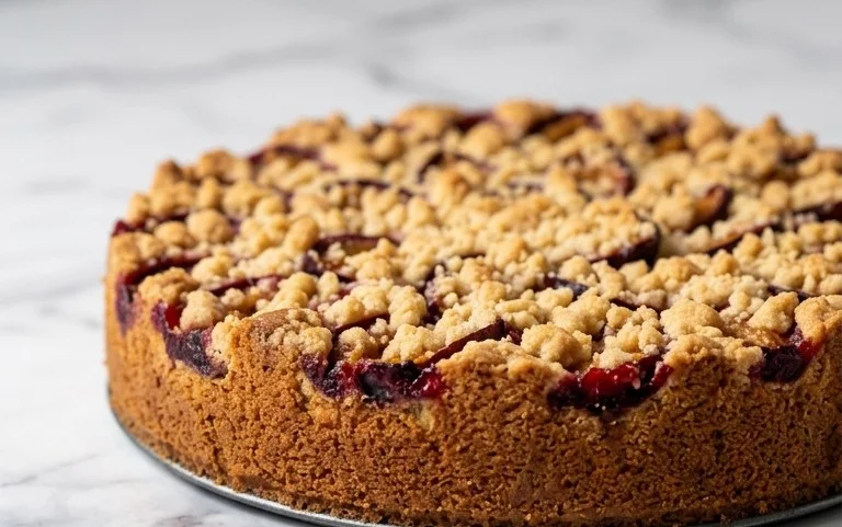 Saftiger Pflaumenkuchen mit knusprigen Streuseln – Herbstklassiker