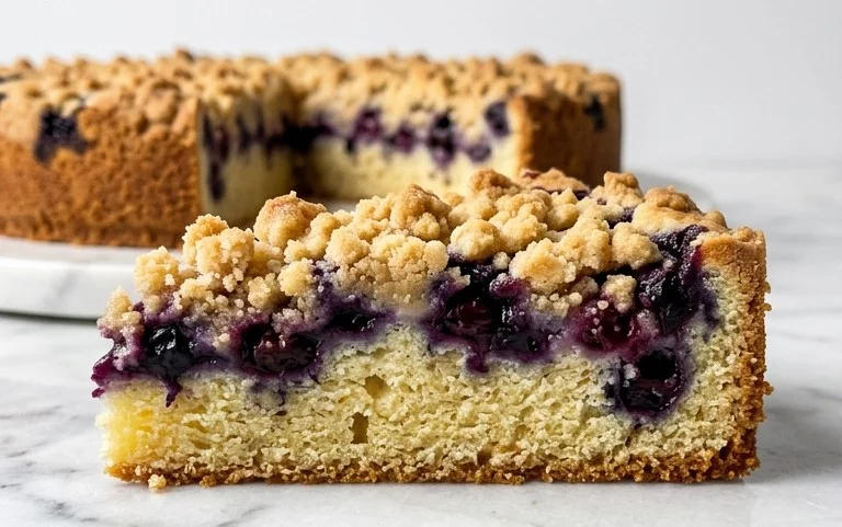 Saftiger Heidelbeerkuchen mit knusprigen Streuseln